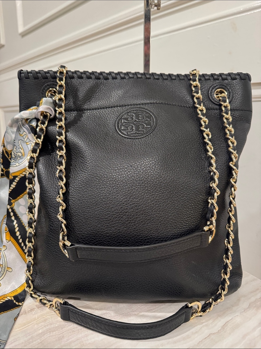 Tory Burch Bag Marion Convertible Black Leather Chain Crossbody Shoulder Bag - Picture 4 of 17